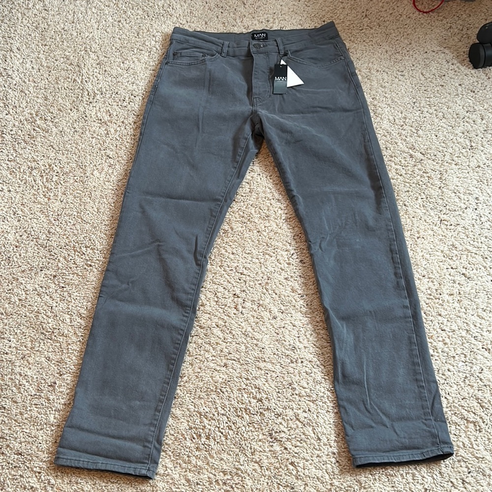 Mens 32x32 Boohoo Man Grey Jeans